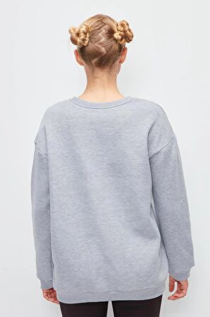 Bisiklet Yaka Basic Sweatshirt