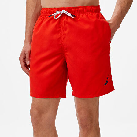 Nautica Erkek Kırmızı Regular Fit Deniz Şortu