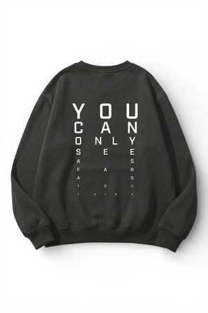 Unisex Yumuşak Dokulu Odak Baskılı Tasarım Oversize 3 İplik Bisiklet Yaka Sweatshirt