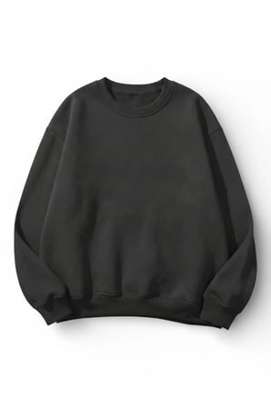 Unisex Yumuşak Dokulu Odak Baskılı Tasarım Oversize 3 İplik Bisiklet Yaka Sweatshirt