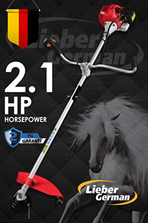 Lieber German Teknoloji LTC9900 Yan Tipi Benzinli 2x Çapalı Ot Çalı Çim Biçme Tırpan Makinesi