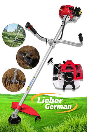 Lieber German Teknoloji LTC9900 Yan Tipi Benzinli 2x Çapalı Ot Çalı Çim Biçme Tırpan Makinesi