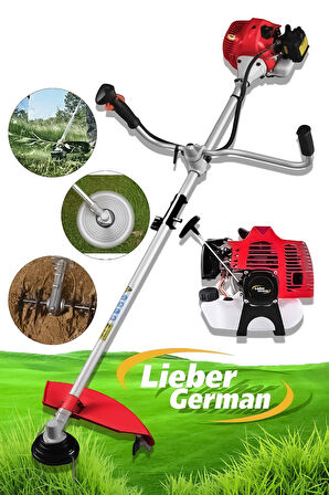 Lieber German Teknoloji LTC9900 Yan Tipi Benzinli 2x Çapalı Ot Çalı Çim Biçme Tırpan Makinesi