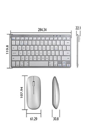 OZ99 Macbook iPad Air Uyumlu İçin 2.4g Wireless Kablosuz Klavye Ve Optik Fare Seti