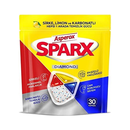 Asperox Sparx Bulaşık Makinesi Kapsülü 30 Yıkama X 6 Adet