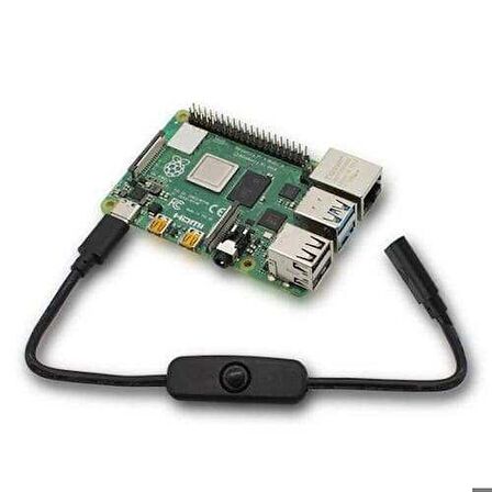 Robotistan Type-C Raspberry Pi 4 Güç Anahtarlı Kablo