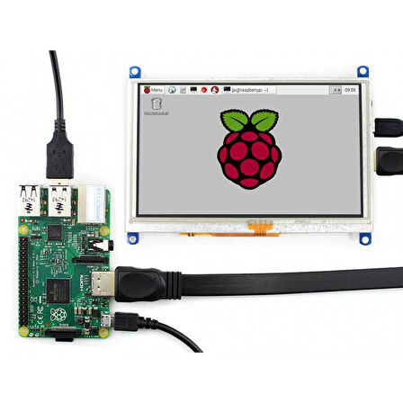 WaveShare 5 Inch HDMI Rezistif Dokunmatik LCD (Çoklu Sistem) - 800x480 (G)