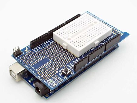 Robotistan Mini Breadboardlu Arduino Mega 2560 R3 Proto Shield Kiti