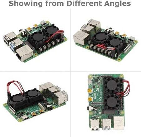 Robotistan Çift Fanlı Soğutucu (Raspberry Pi 3B+/4B Uyumlu)