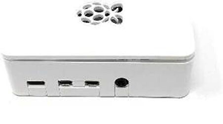 Robotistan Raspberry Pi 4 Plastik Muhafaza Kutusu - Beyaz (Raspberry Pi Logolu)