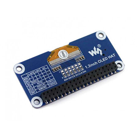WaveShare 1.3 inch OLED Ekran HAT (Raspberry Pi için) - 128x64