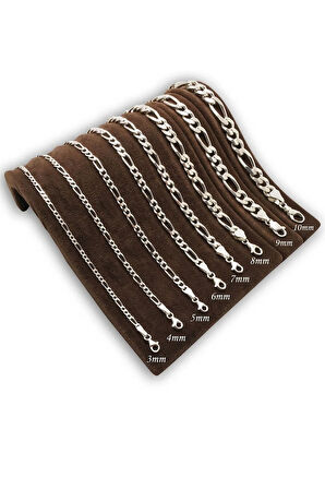 2 mm Figaro Model Erkek 925 Ayar Gümüş Bileklik Künye 253882842