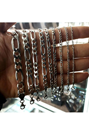 2 mm Figaro Model Erkek 925 Ayar Gümüş Bileklik Künye 253882842