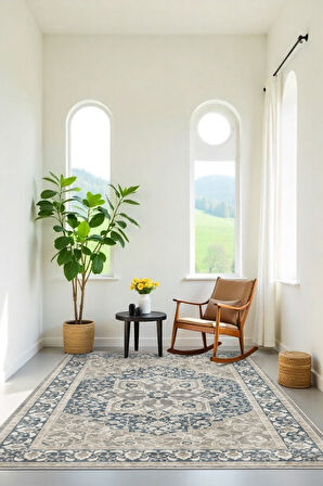 Dekoratif Klasik Özel Tasarımlı Doğal Işığın Kucakladığı Halı - Kaymaz Taban