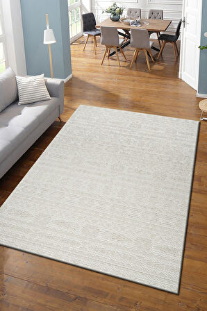 Modern Tasarımlı Jüt Dokuma Loop Sisal Krem Renk Halı