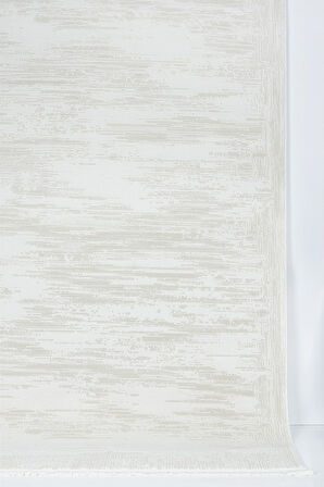 Distressed Pattern Eskitme Pamuk Tabanlı Salon - Oturma Odası  Krem Renk Halı