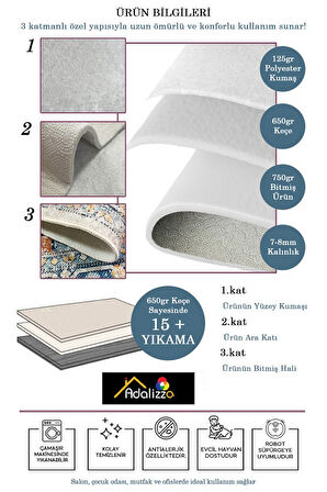 Modern Mimarlığın Zemindeki Yansıması Mermer Dokulu Çerçeveli Kaymaz Taban Halı