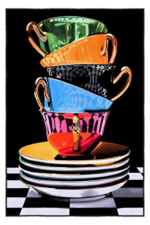 Mutfakta Sanat Var: Renkli Tabaklarla Tasarlanmış Kaymaz Taban Hal