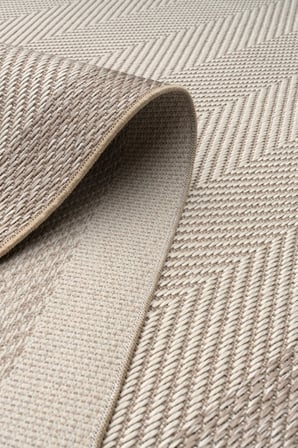 Çerçeveli Bohem Dokunuşlu Doğal Tonlarda Modern Sisal Bej - Krem Renk Halı