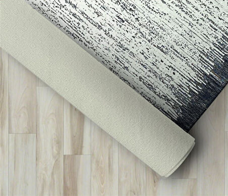 Zebra Çizgi Desenli Modern Abstrak Tasarımlı Halı Kaymaz Taban Makinede Yıkanabilir Siyah Beyaz Renkli Kaymaz Taban Halı