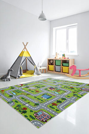 Minik Şehir, Büyük Hayaller: Oyun Halısıyla Keşfe Çık Eğitici Kaymaz Taban Oyun Halısı