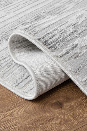 Pamuk Tabanlı Modern Tasarımlı  Sisal Çzigili Gri Renk Halı