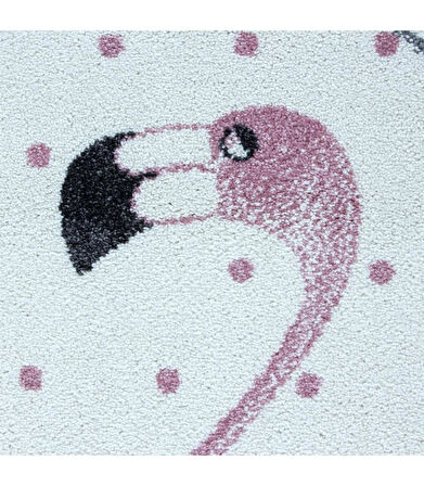 Flamingo Yıldız desenli Çocuk odası halısı Pembe Gri Beyaz Renkli Halı