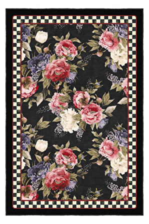 Her Adımda Bir Bahar Renkli Çiçeklerle Bezenmiş Kaymaz Taban Halı