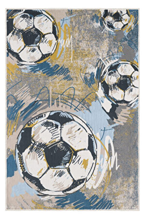 Sporla Büyüyen Hayaller İçin Futbol Temalı Yıkanabilir Kaymaz Taban Halı