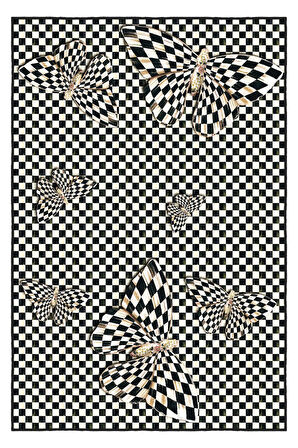 Desenlerin İçinde Kaybolan Güzellik: Optik İllüzyon Halısı Kaymaz Taban