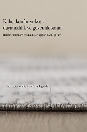 Modern Tasarımlı Pamuk Tabanlı Geometrik Desenli Saçaklı Siyah Renkli Halı