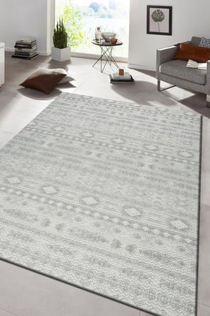 Modern Tasarımlı Jüt Dokuma Loop Sisal Gri Renk Halı
