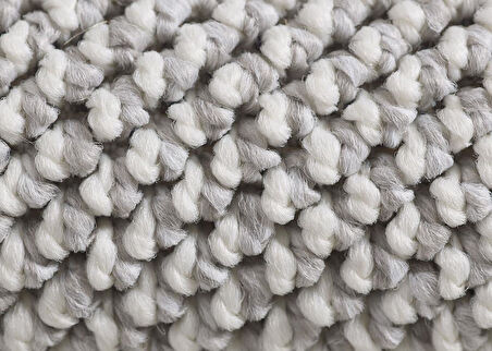 Yumuşak Bukleli Sisal Jüt Salon Oturma Odası Gümüş Renkli Yuvarlak Halı