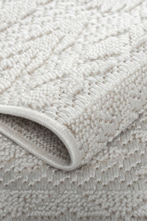 Modern Tasarımlı Jüt Dokuma Loop Sisal Krem Renk Halı