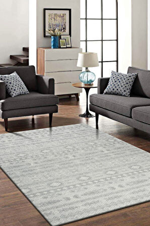 Modern Tasarımlı Jüt Dokuma Loop Sisal Gri Renk Halı