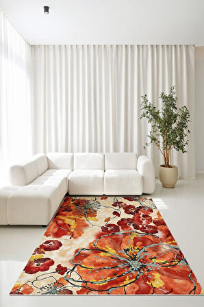 Renklerin Dansı Modern Mekânlara Çiçekli Halı Dokunuşu Kayman Taban Halı
