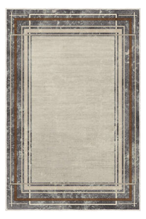 Modern Mimarlığın Zemindeki Yansıması Mermer Dokulu Çerçeveli Kaymaz Taban Halı