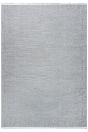 Distressed Pattern Eskitme Tasarımlı Pamuk Tabanlı Salon - Oturma Odası  Gri Renk Halı