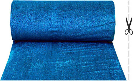 Çim Halı Suni Yapay 7 mm Hav Yüksekliği Dekoratif  Kesme Kaymaz Balkon Bahçe Teras Mavi Renkli Halı