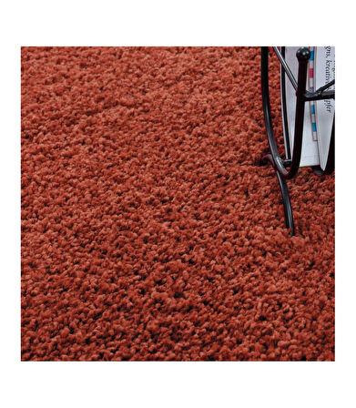 Yüksek Tüylü 30 mm Hav Yüksekliğinde Düz Turuncu renkli Shaggy Halı