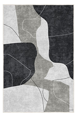 Minimalist Mekânlara Derinlik Katın Siyahın Sessizliği, Beyazın Işıltısı: Soyut Desenli Kaymaz Taban Halı