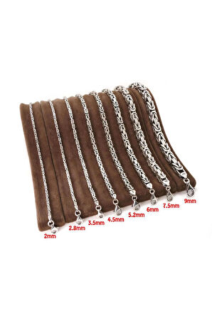 Erkek Gümüş Kolye - 5,2mm Kare Kral Model 925 Ayar Gümüş Erkek Kolye Zincir 249540197