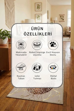 Ehl-100 Yıkanabilir Kaymaz Taban Dijital Baskılı Yolluk Halı
