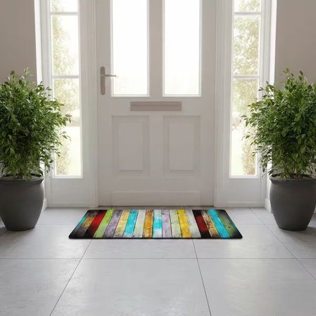 Esnature Rustik Ahşap Renkli Kapı Önü Paspası 45x70 Cm