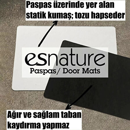 Esnature Evim Evim Güzel Evim Home Sweet Home Kahverengi Kapı Önü Paspası 45x70 Cm