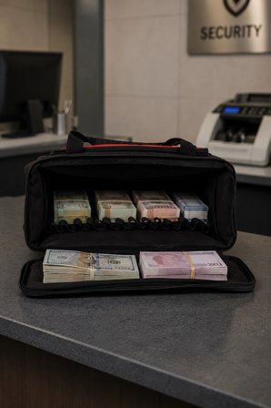 Alveta Profesyonel Para Taşıma ve Tahsilat Çantası – Bankacı, Pazarlamacı, Saha Satış ve Nakit Transfer Çantası