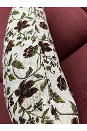 Çiçek Desenli Yastık Kılıfı Çift Taraflı Goblen Kumaş Kapalı Fermuarlı Kırlent