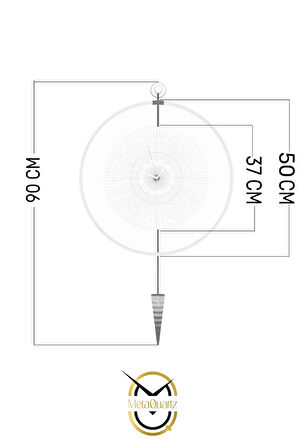 Kadranlı - Masippi Kristal Gold - Büyük Boy(50X90CM) (PİLLİ LED) , Metal (MOBİLYA) Duvar Saati