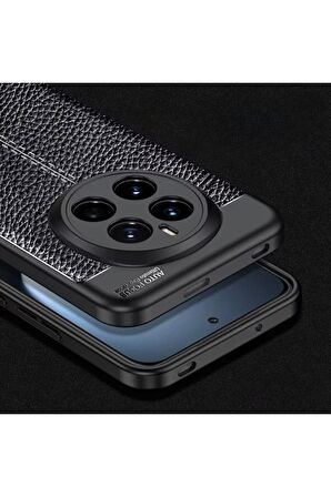 Honor Magic 7 Pro Uyumlu Silikon Kılıf Deri Desenli Kamera Korumalı Darbe Emici Autofocus Kapak