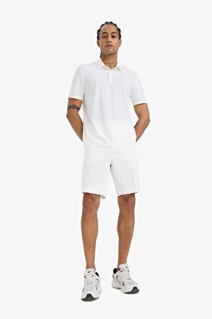 DeFactoFit Esnek Kumaş Standart Fit Sporcu Kısa Kollu Polo Tişört D9244AX25SPWT34